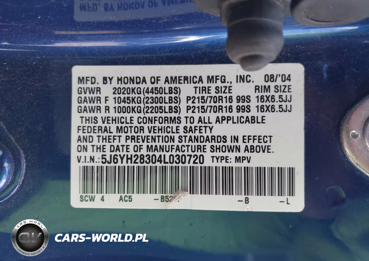 2004 Honda Element Lx VIN:5J6YH28304L030720 - 9