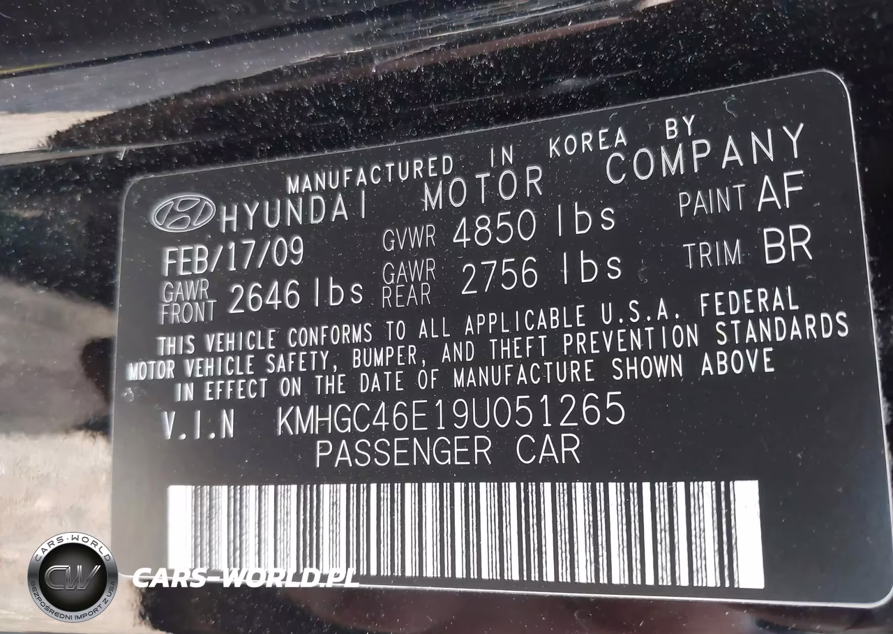 2009 Hyundai Genesis 3.8 VIN:KMHGC46E19U051265 - 9