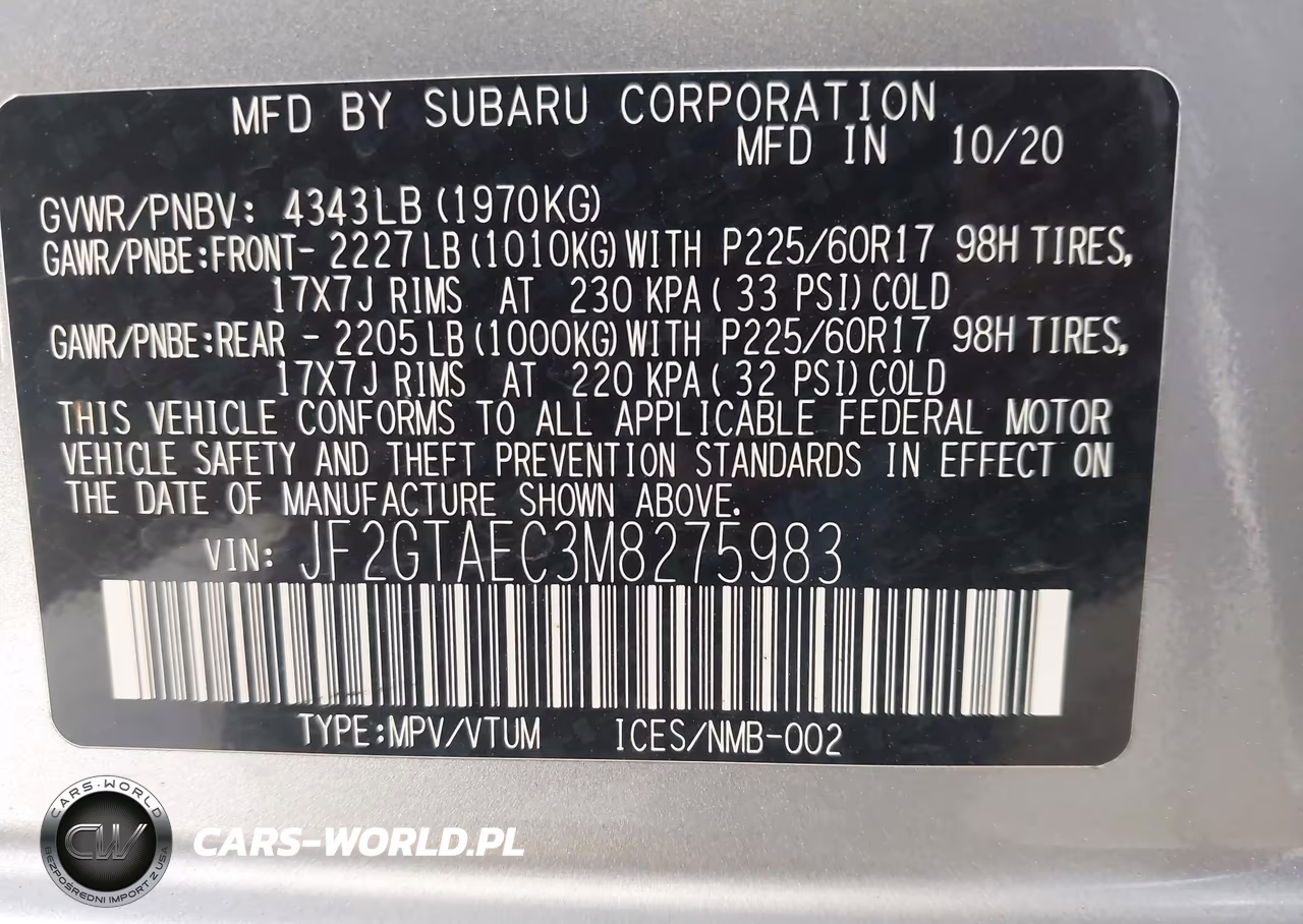 2021 Subaru Crosstrek Premium VIN:JF2GTAEC3M8275983 - 9