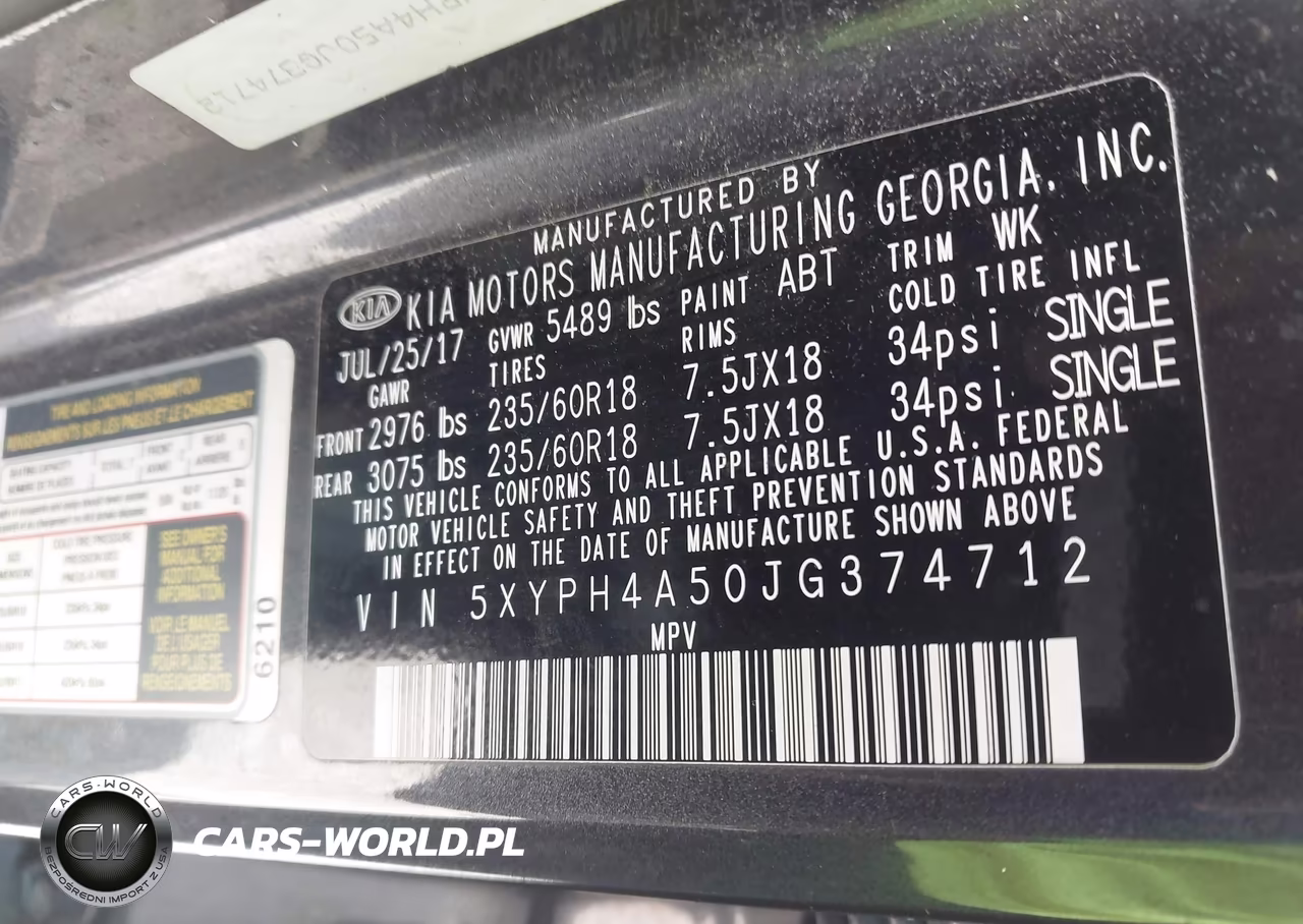 2018 Kia Sorento 3.3L Ex VIN:5XYPH4A50JG374712 - 9