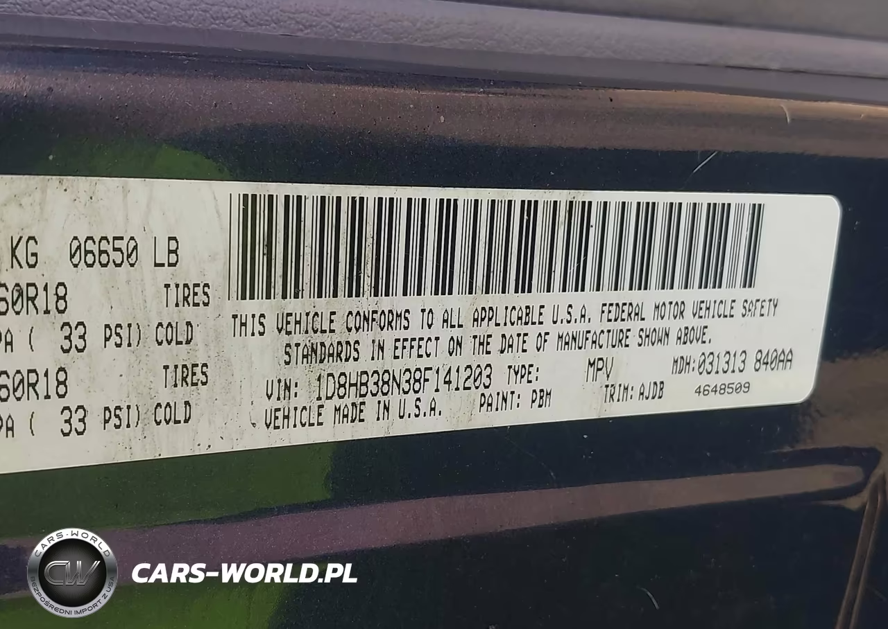 2008 Dodge Durango Sxt VIN:1D8HB38N38F141203 - 9