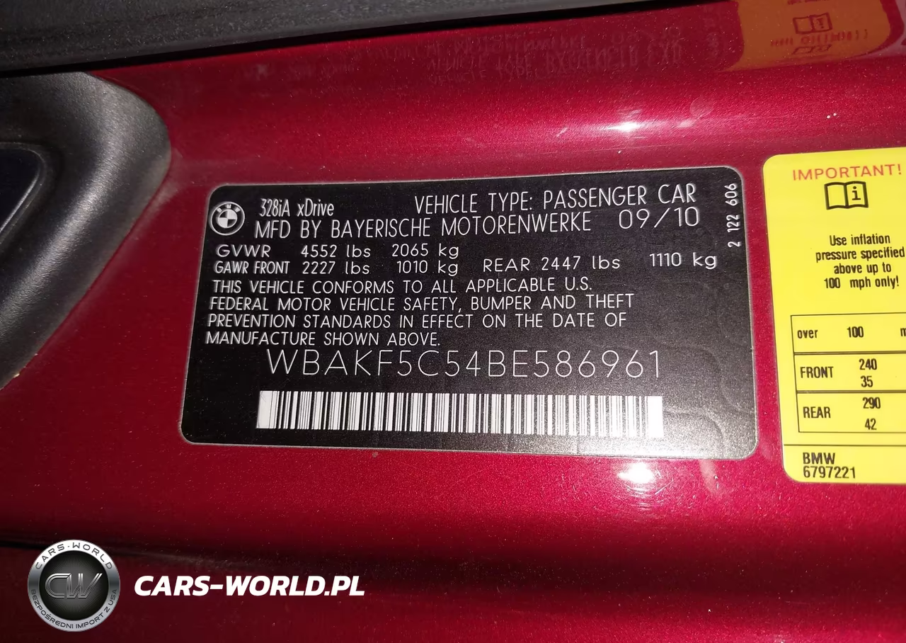 2011 BMW 328I xDrive VIN:WBAKF5C54BE586961 - 9