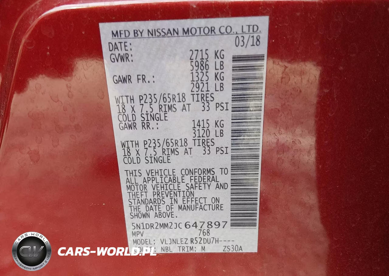 2018 Nissan Pathfinder Sv VIN:5N1DR2MM2JC647897 - 9