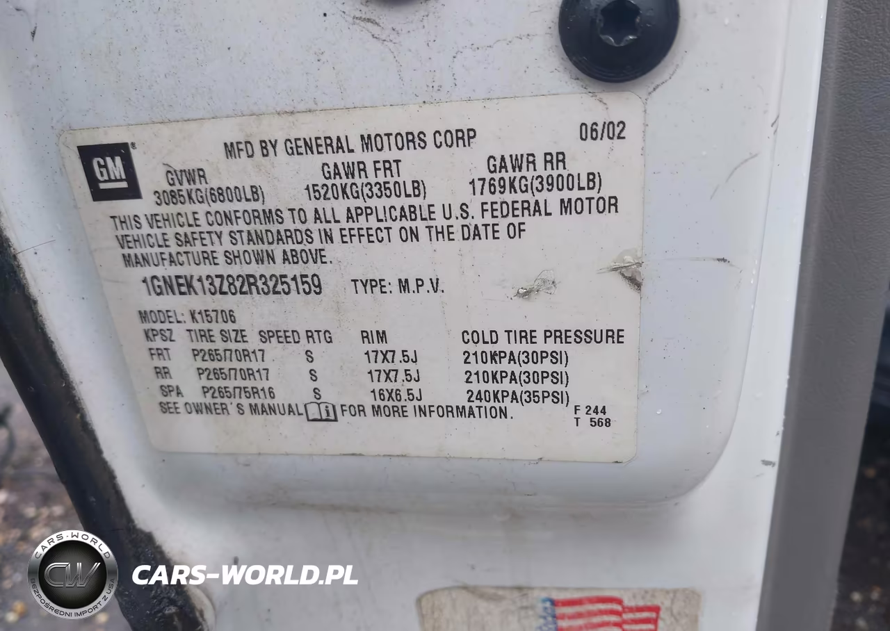 2002 Chevrolet Tahoe Z71 VIN:1GNEK13Z82R325159 - 9