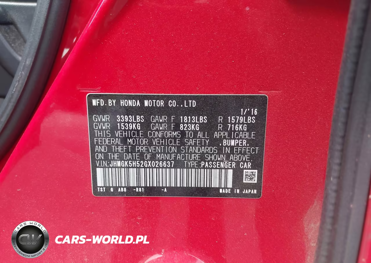 2016 Honda Fit Lx VIN:JHMGK5H52GX026637 - 9