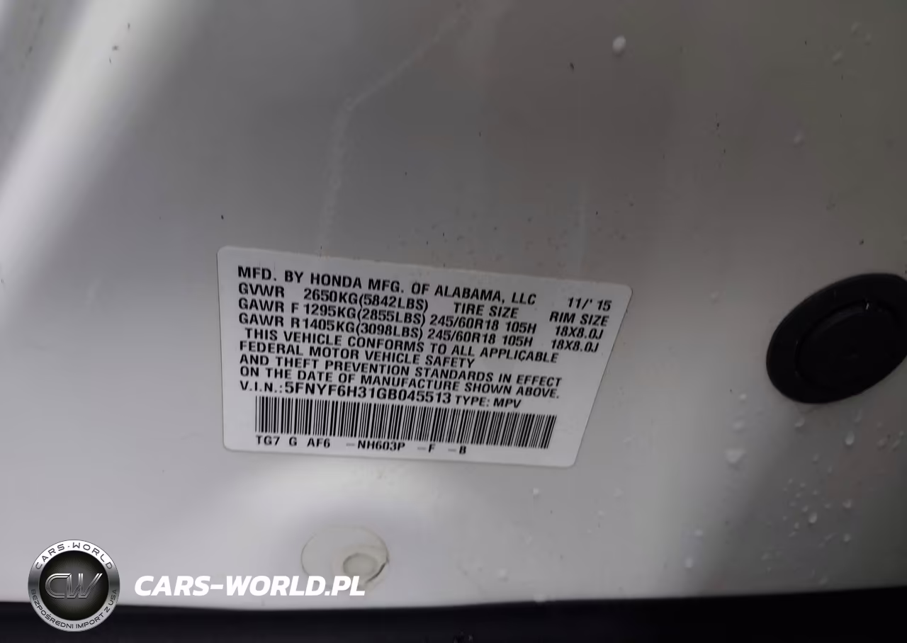 2016 Honda Pilot Ex VIN:5FNYF6H31GB045513 - 9