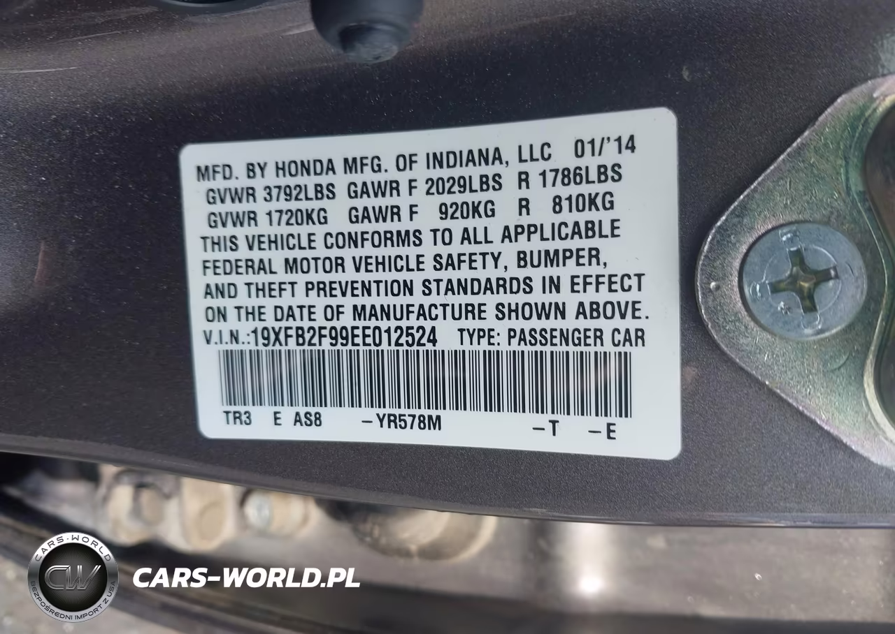 2014 Honda Civic Ex-L VIN:19XFB2F99EE012524 - 9