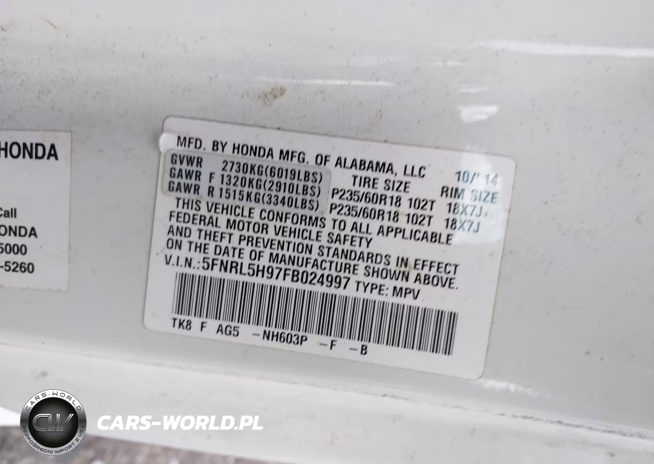 2015 Honda Odyssey Touring-Touring Elite VIN:5FNRL5H97FB024997 - 9