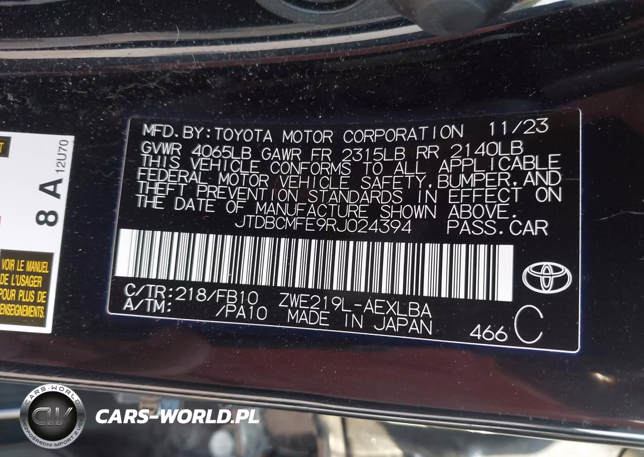 2024 Toyota Corolla Hybrid Le VIN:JTDBCMFE9RJ024394 - 9