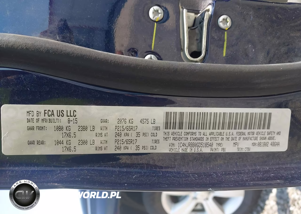2016 Jeep Patriot Sport VIN:1C4NJRBB0GD518540 - 9