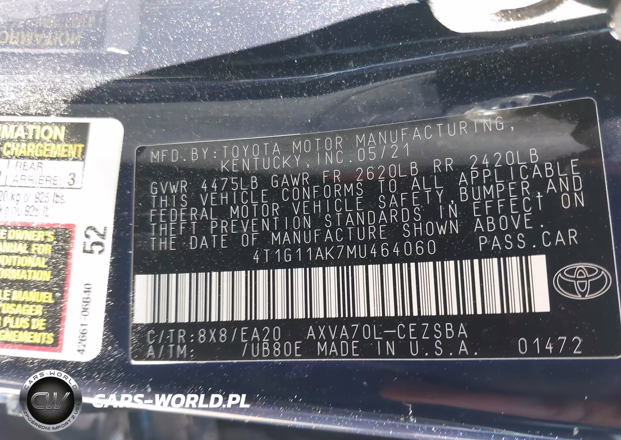 2021 Toyota Camry Se VIN:4T1G11AK7MU464060 - 9