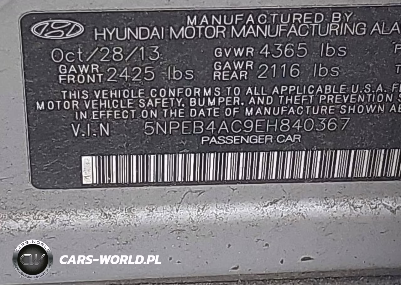 2014 Hyundai Sonata Gls VIN:5NPEB4AC9EH840367 - 9