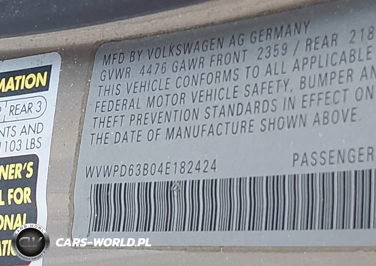 2004 Volkswagen Passat Gls VIN:WVWPD63B04E182424 - 9