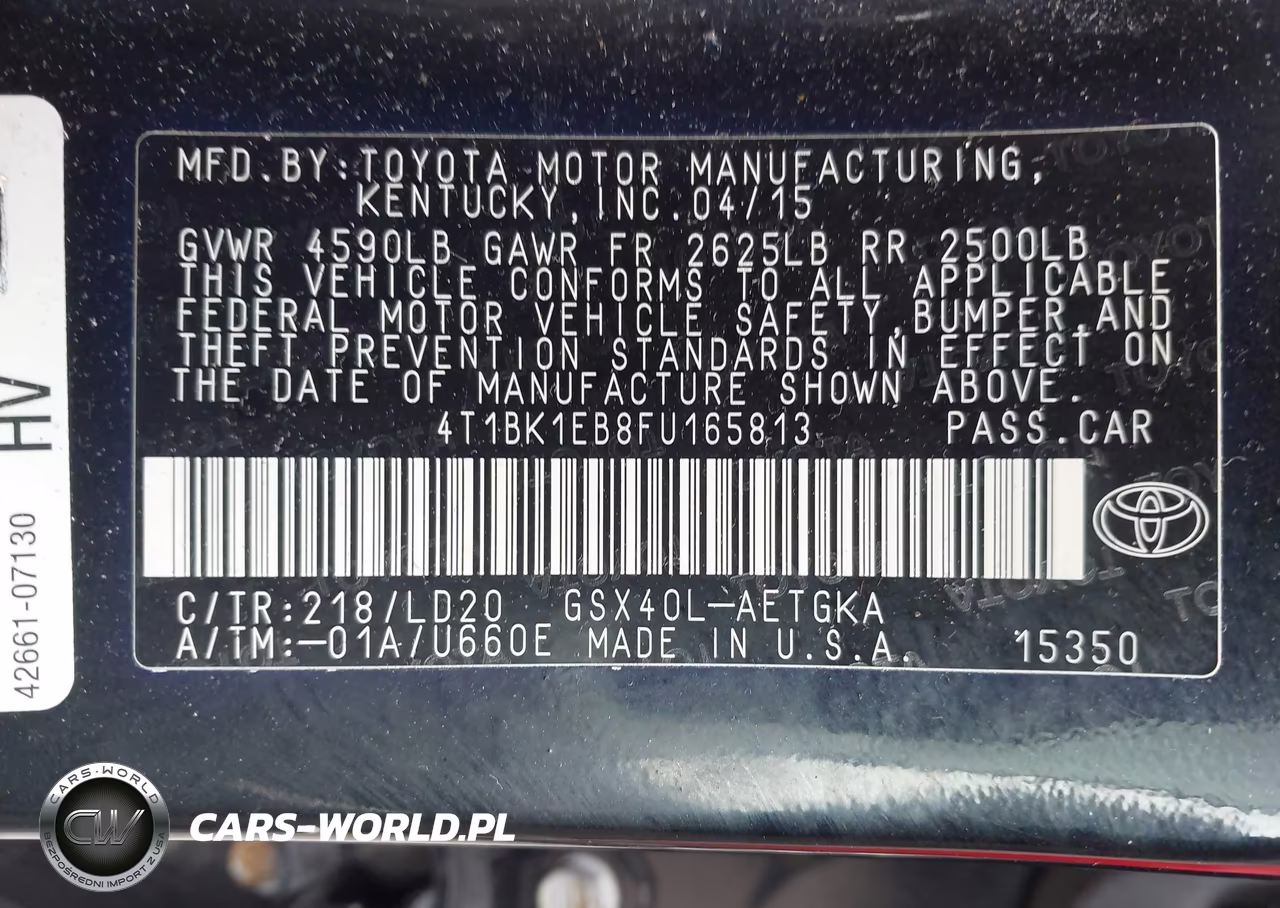2015 Toyota Avalon Xle VIN:4T1BK1EB8FU165813 - 9
