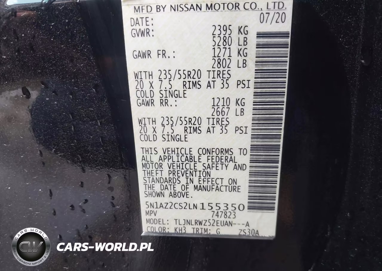 2020 Nissan Murano Sl Intelligent Awd VIN:5N1AZ2CS2LN155350 - 9