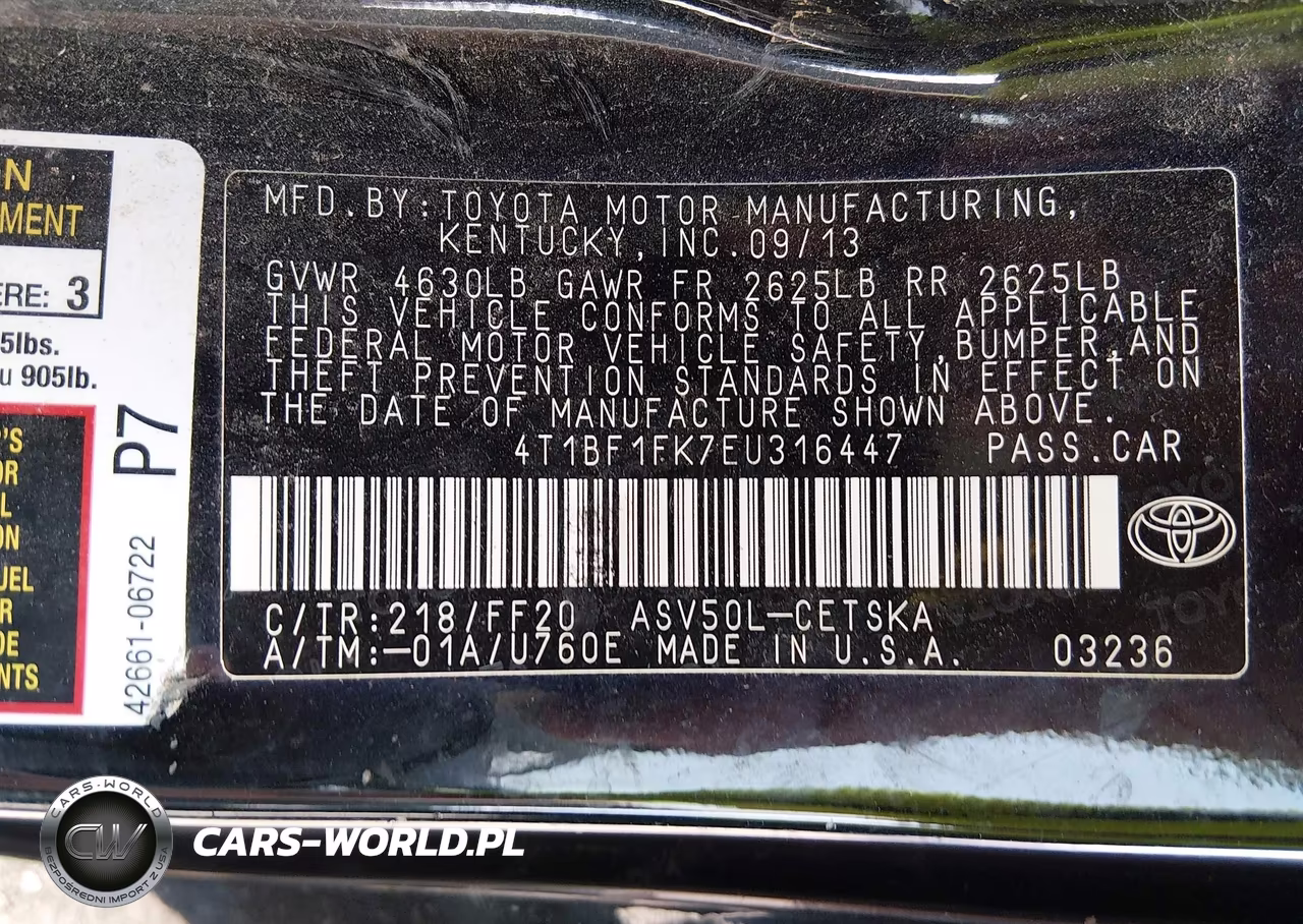 2014 Toyota Camry Se VIN:4T1BF1FK7EU316447 - 9