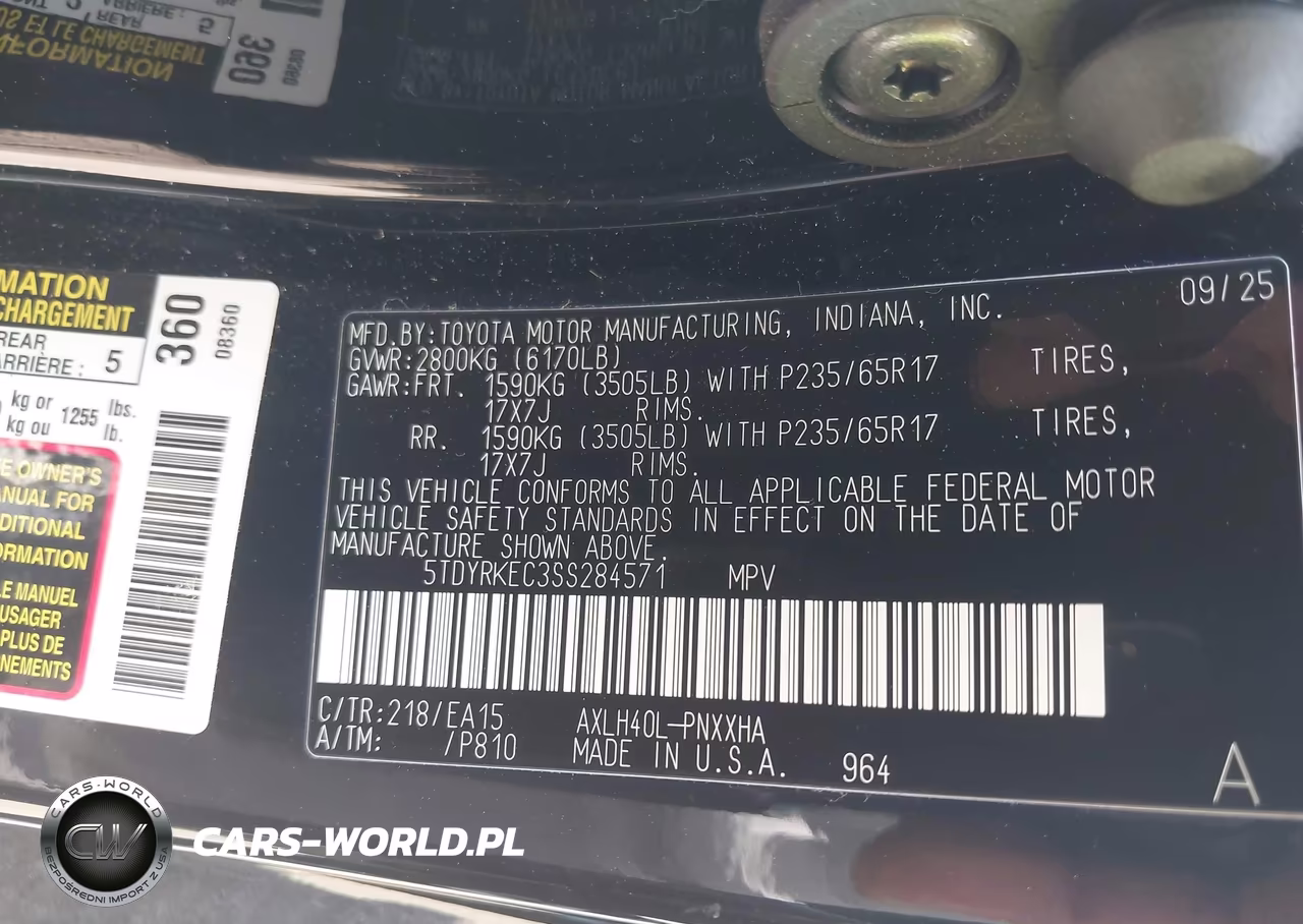 2025 Toyota Sienna Xle VIN:5TDYRKEC3SS284571 - 9