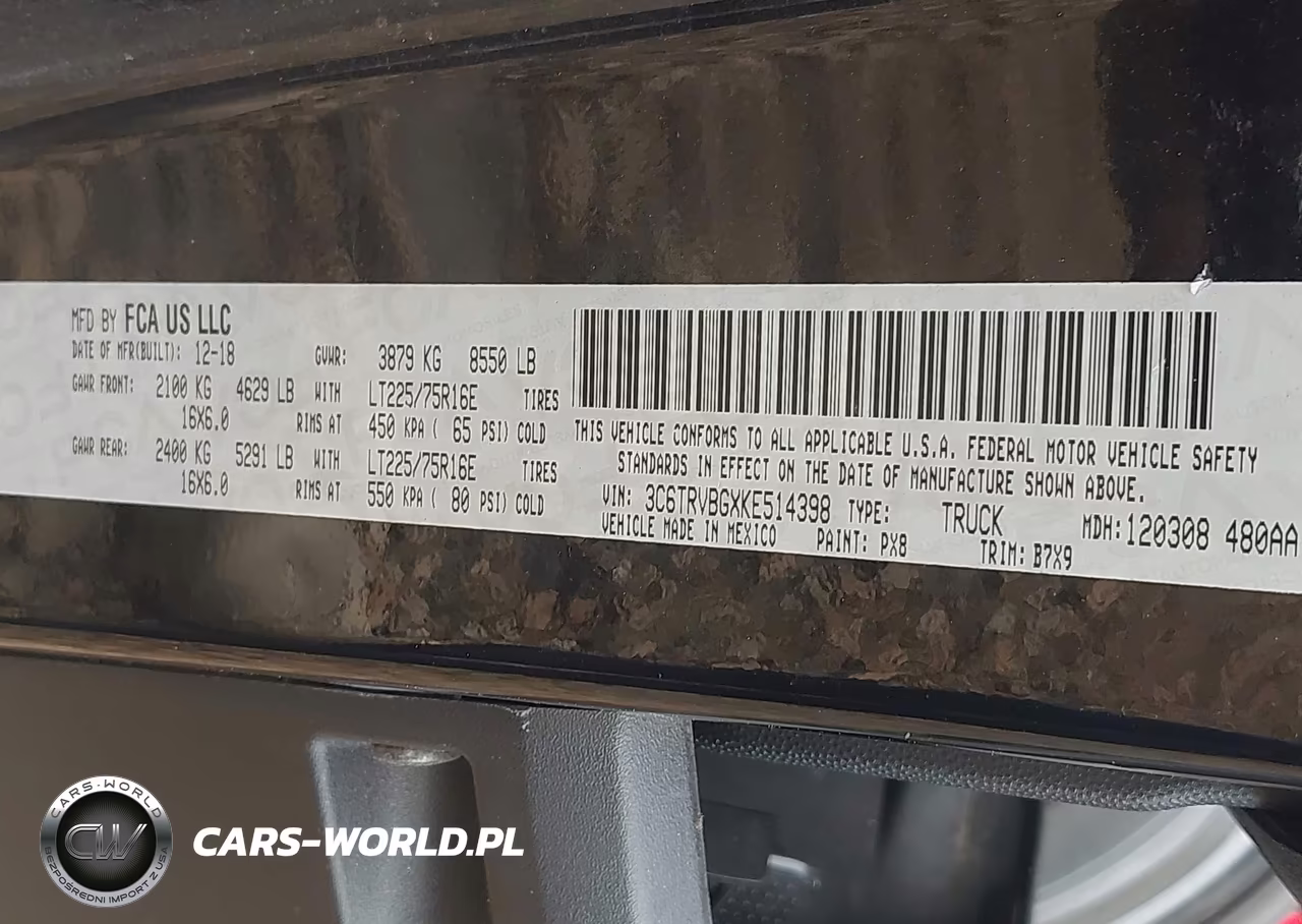 2019 Ram Promaster 1500 High Roof 136 Wb VIN:3C6TRVBGXKE514398 - 9