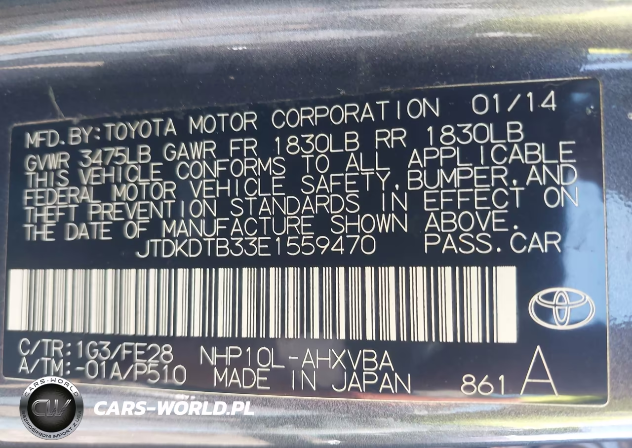 2014 Toyota Prius C One VIN:JTDKDTB33E1559470 - 9