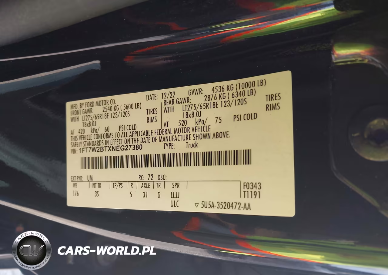 2022 Ford F-250 Xlt VIN:1FT7W2BTXNEG27380 - 9
