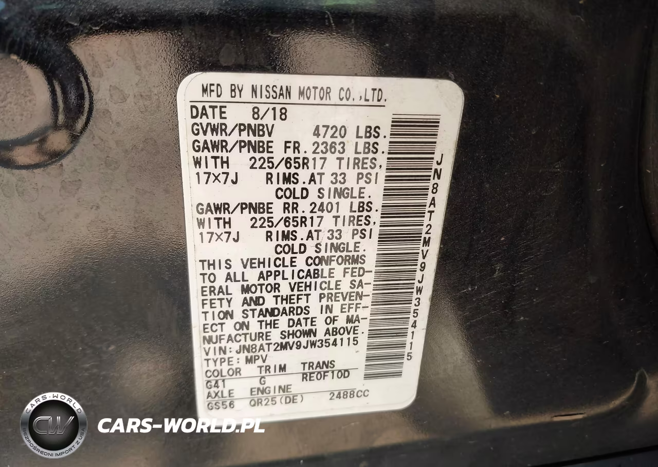 2018 Nissan Rogue Sv VIN:JN8AT2MV9JW354115 - 9