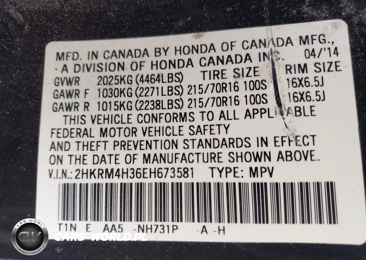 2014 Honda Cr-V Lx VIN:2HKRM4H36EH673581 - 9