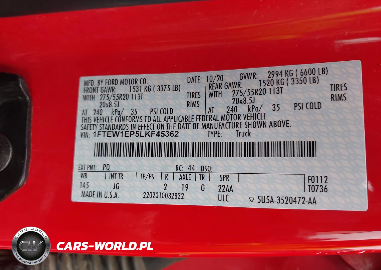 2020 Ford F-150 Xl VIN:1FTEW1EP5LKF45362 - 9