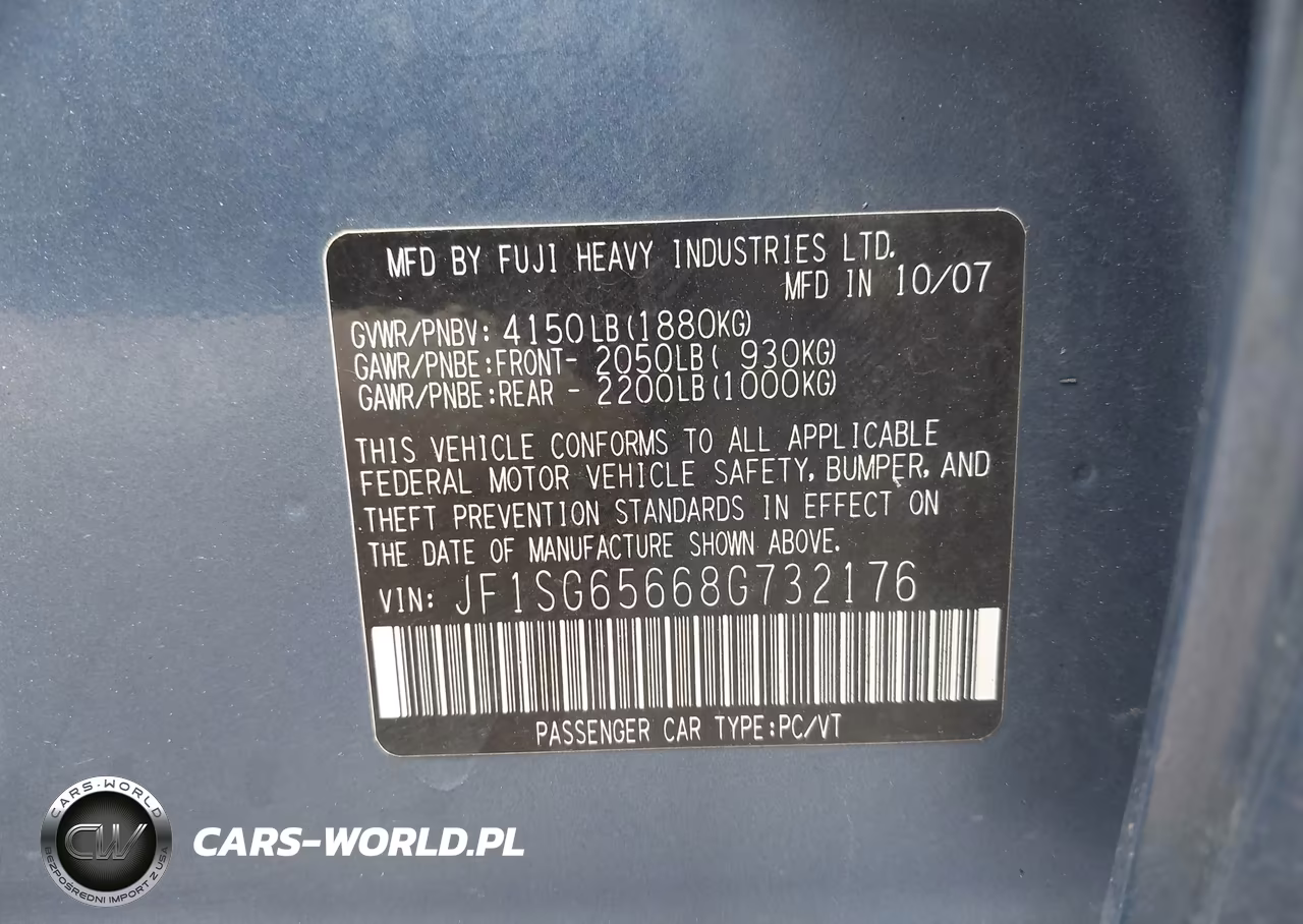 2008 Subaru Forester 2.5X VIN:JF1SG65668G732176 - 9