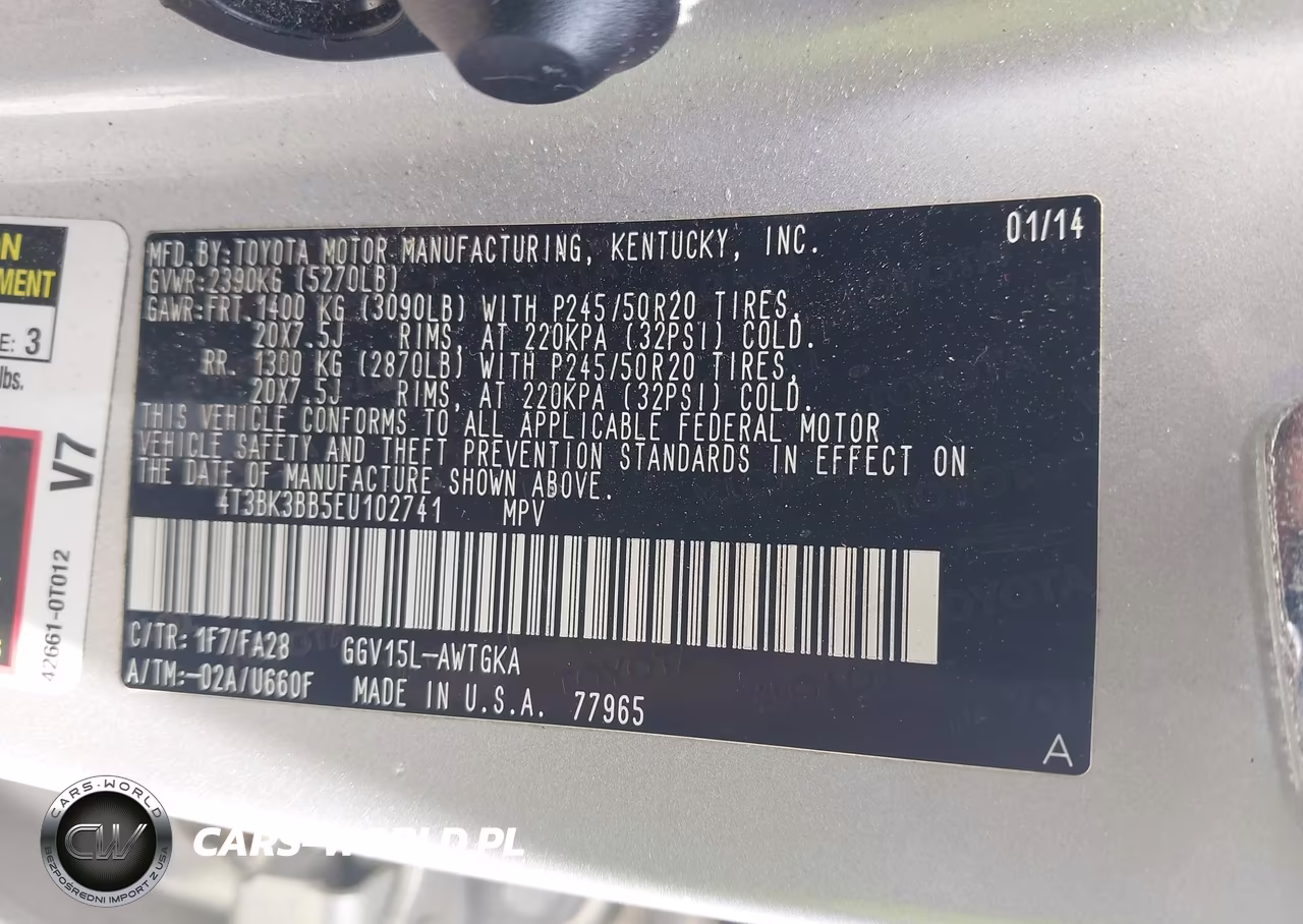 2014 Toyota Venza Le V6 VIN:4T3BK3BB5EU102741 - 9