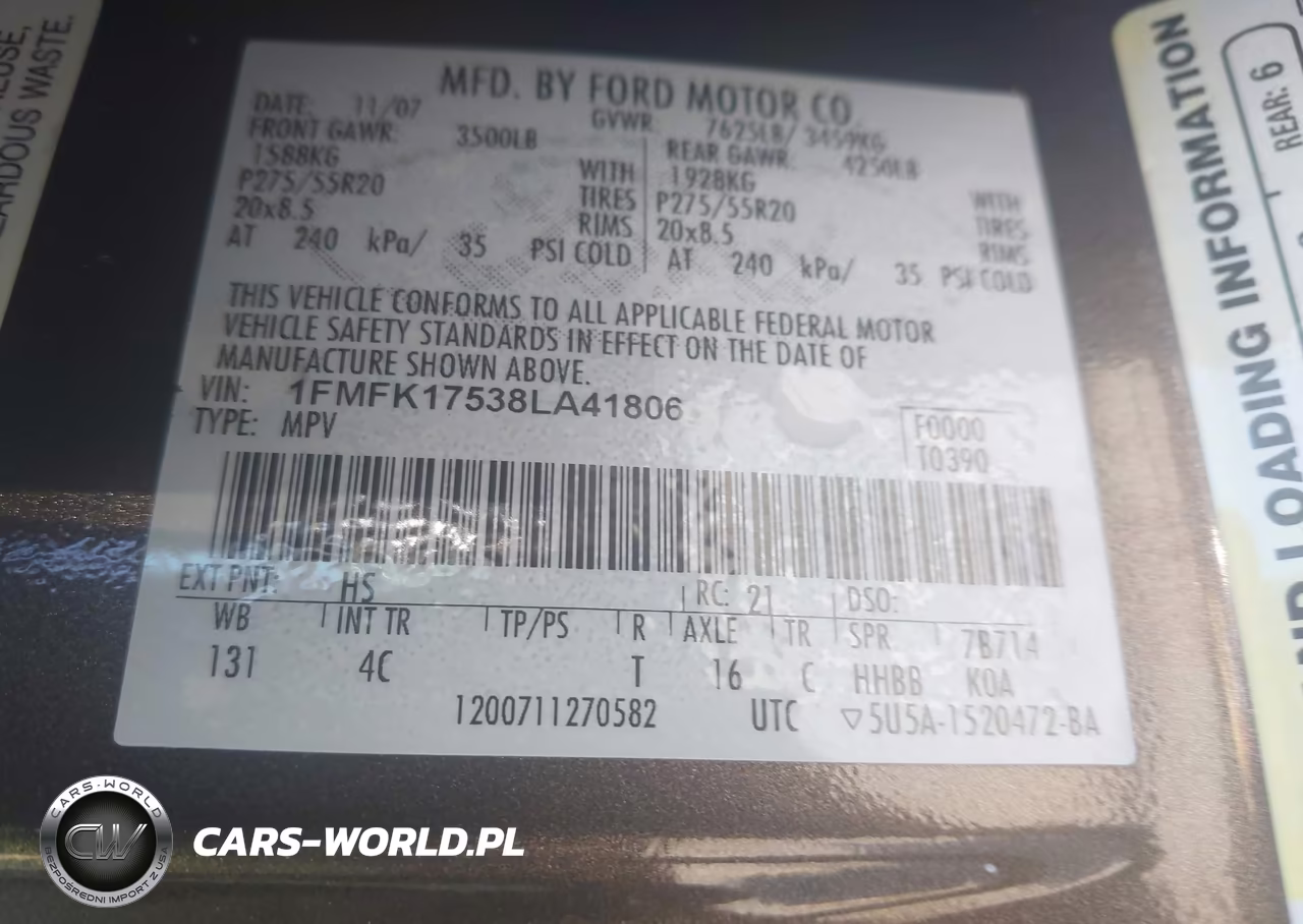 2008 Ford Expedition El Eddie Bauer-King Ranch VIN:1FMFK17538LA41806 - 9
