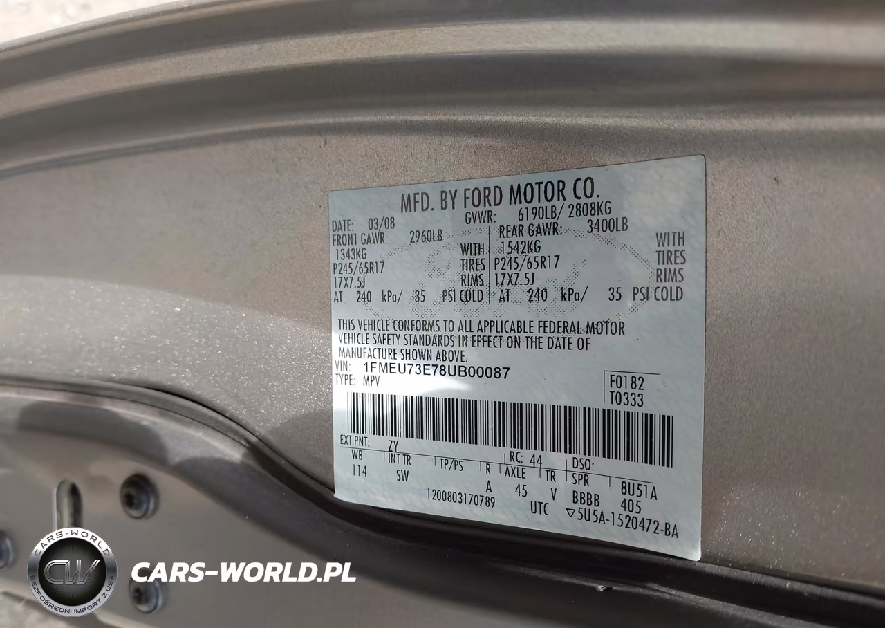 2008 Ford Explorer Xlt VIN:1FMEU73E78UB00087 - 9