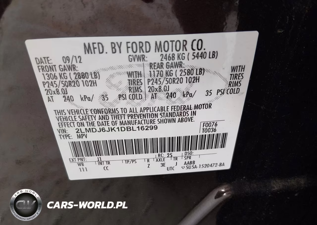 2013 Lincoln Mkx VIN:2LMDJ6JK1DBL16299 - 9