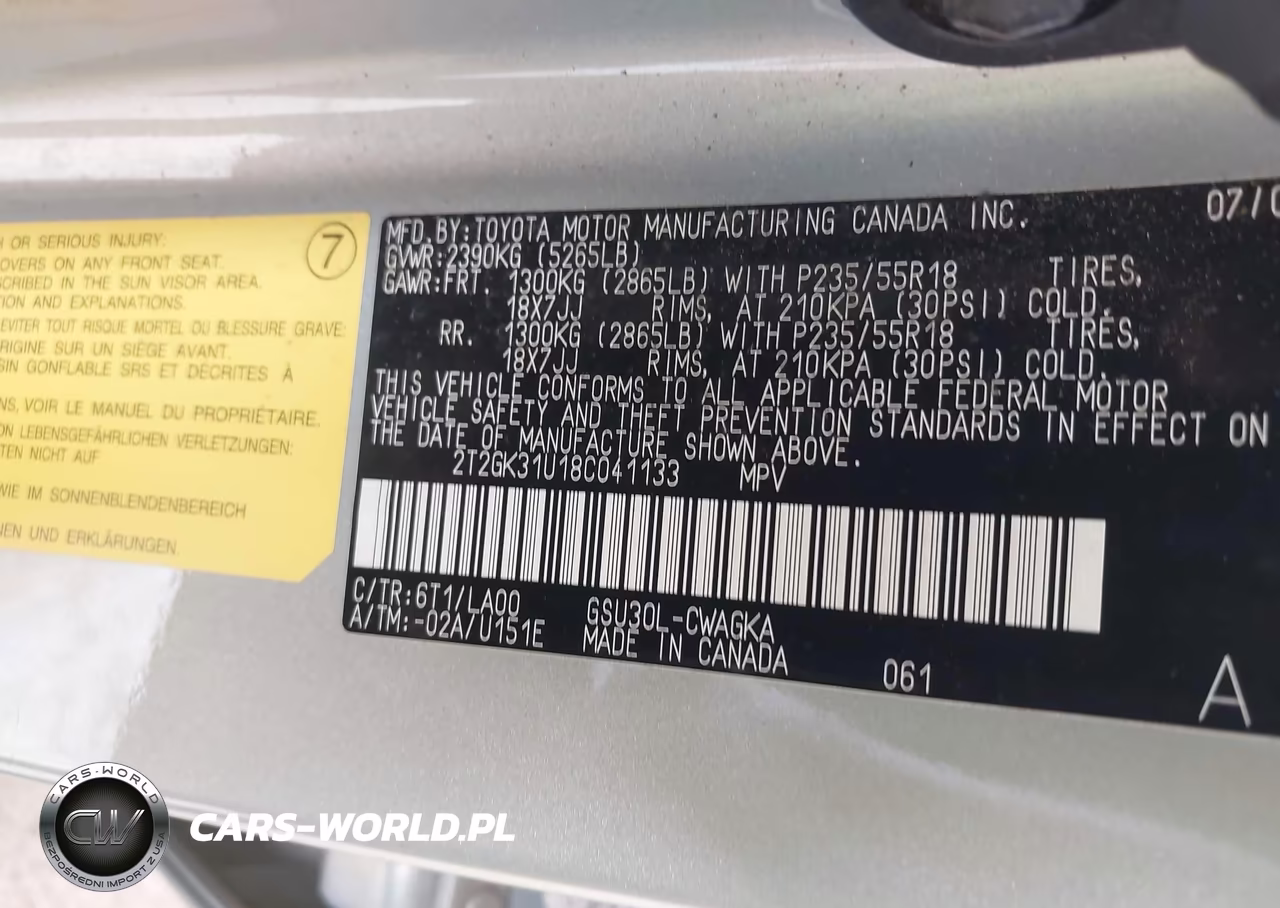 2008 Lexus Rx 350 VIN:2T2GK31U18C041133 - 9