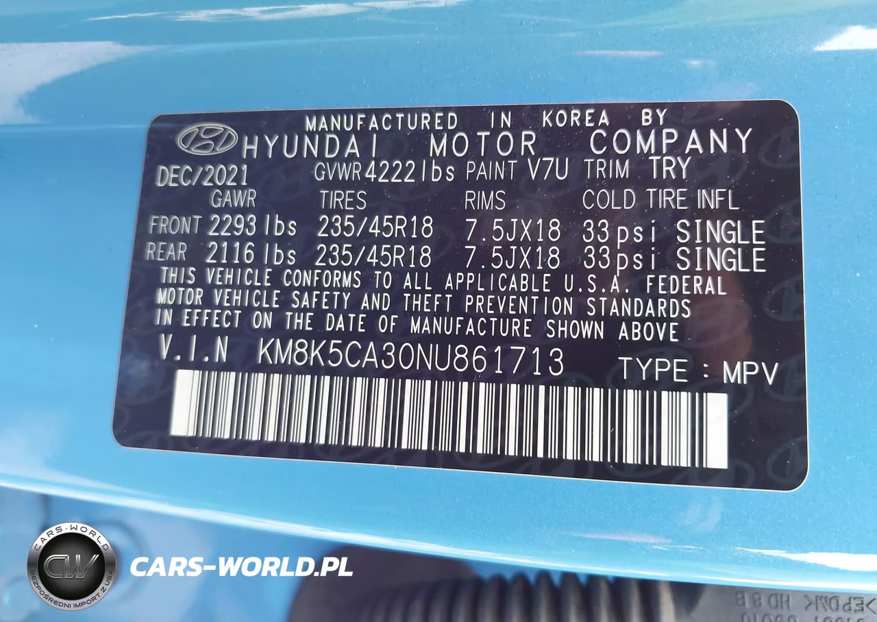 2022 Hyundai Kona Limited VIN:KM8K5CA30NU861713 - 9