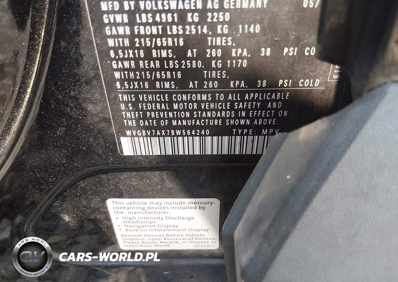 2011 Volkswagen Tiguan S VIN:WVGBV7AX7BW564240 - 9