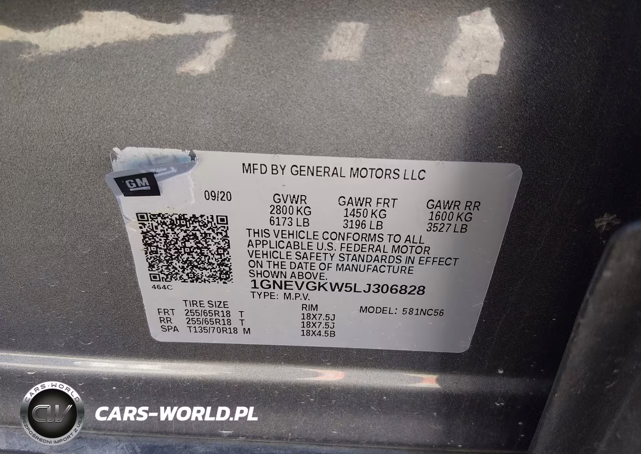 2020 Chevrolet Traverse Awd Lt Cloth VIN:1GNEVGKW5LJ306828 - 9