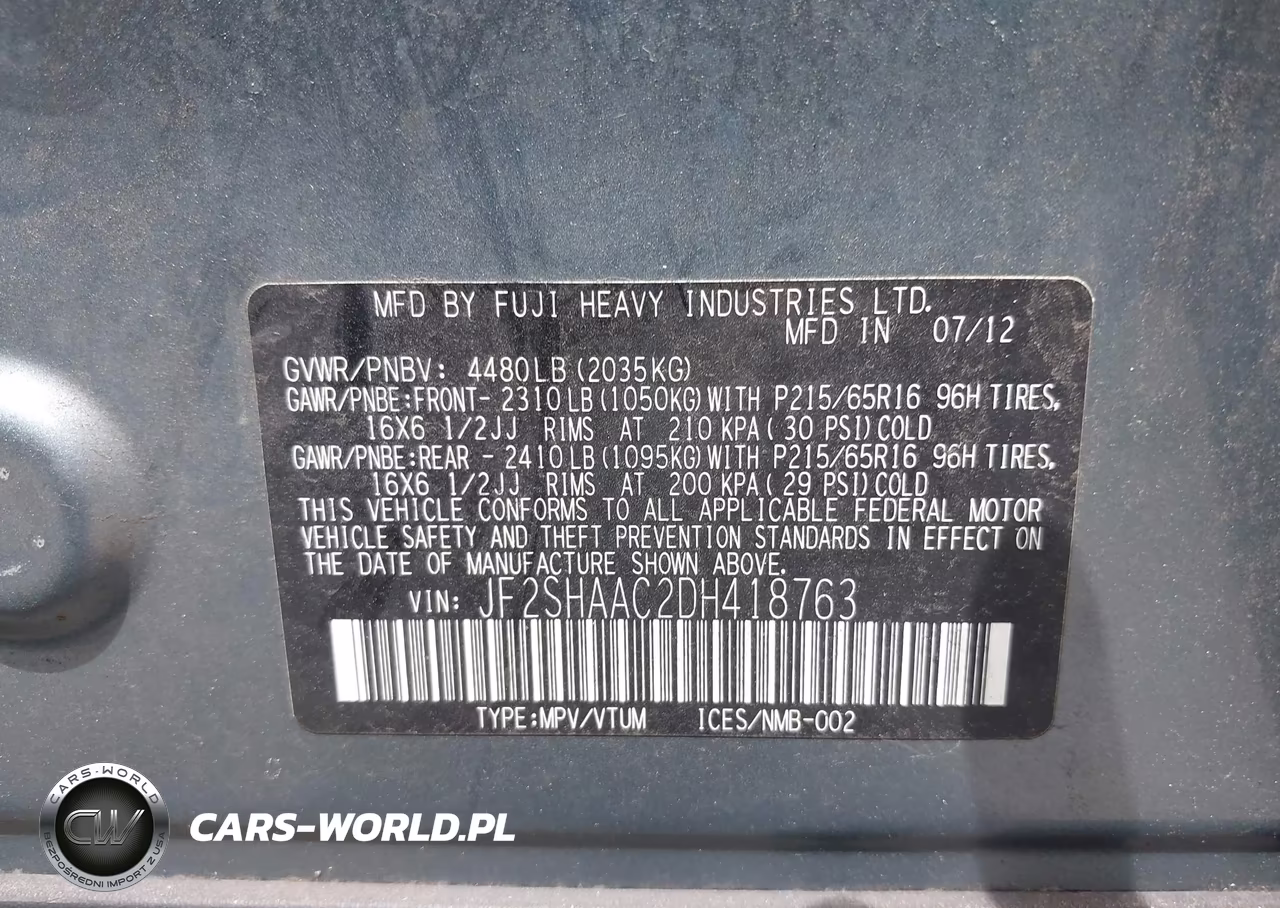 2013 Subaru Forester 2.5X VIN:JF2SHAAC2DH418763 - 9