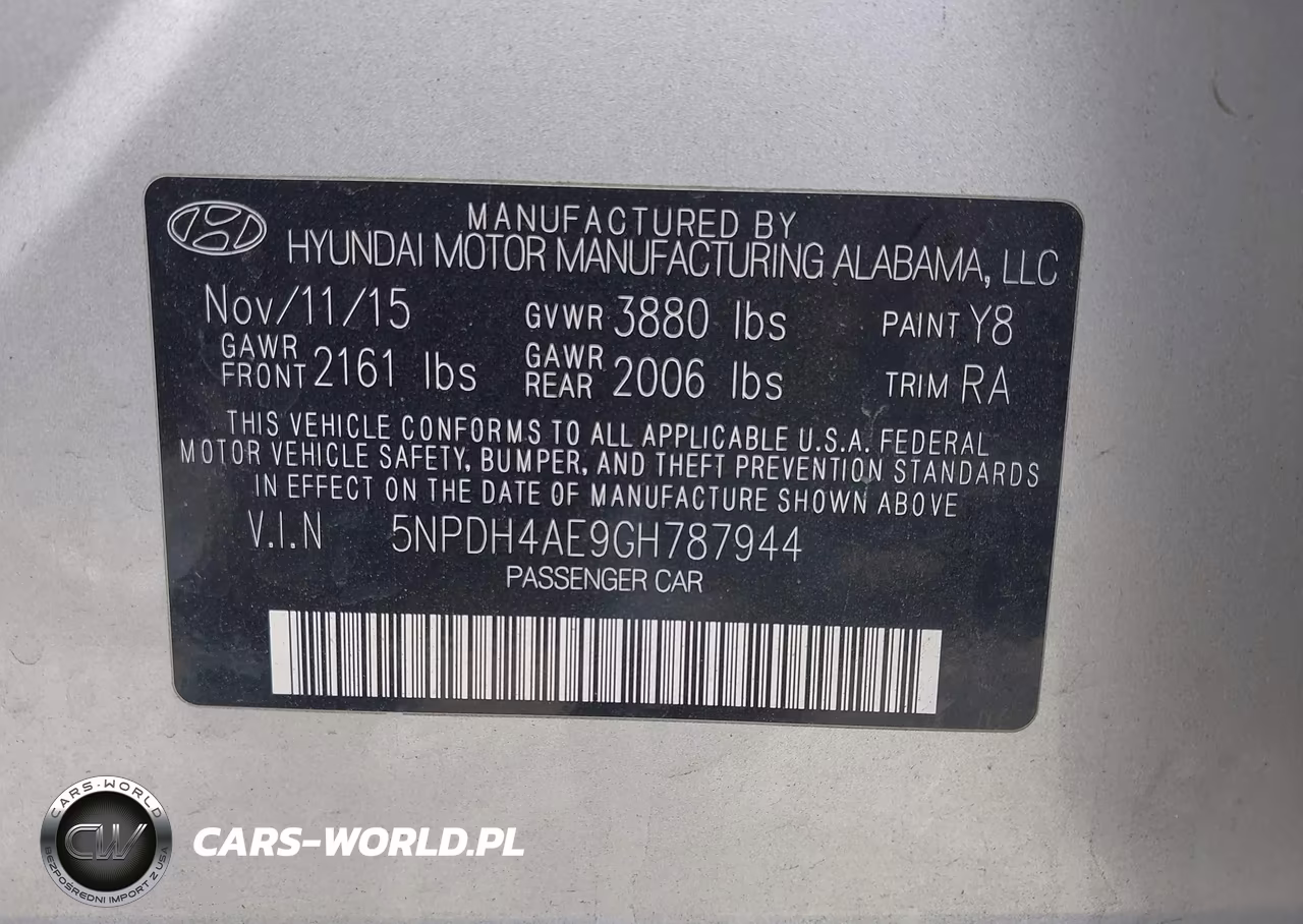 2016 Hyundai Elantra Se VIN:5NPDH4AE9GH787944 - 9