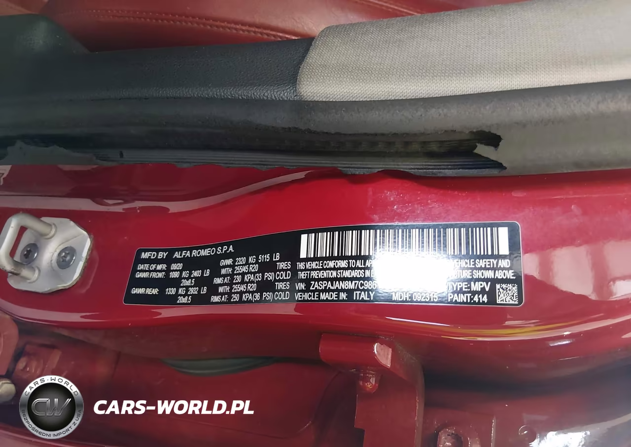 2021 Alfa Romeo Stelvio Rwd VIN:ZASPAJAN8M7C98619 - 9