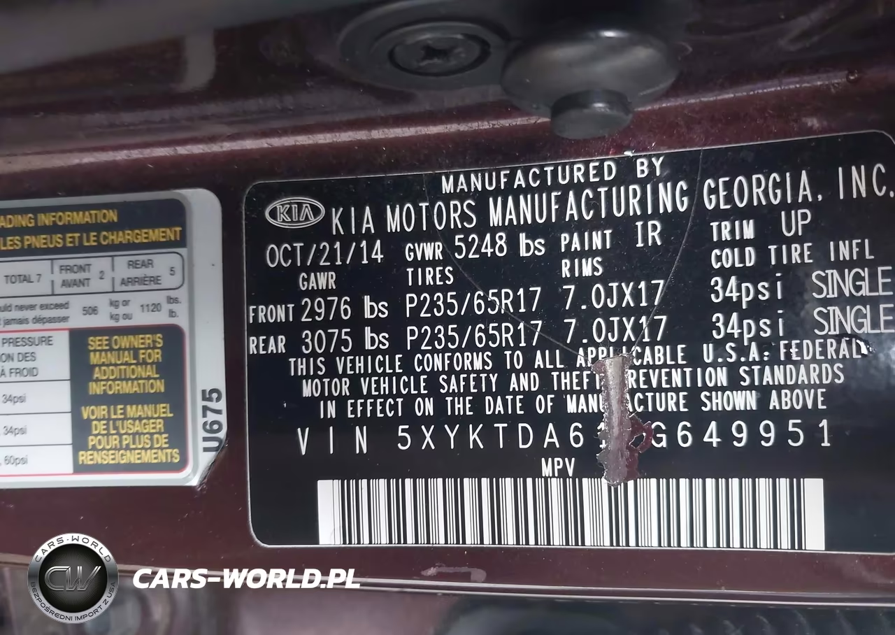2015 Kia Sorento Lx VIN:5XYKTDA61FG649951 - 9