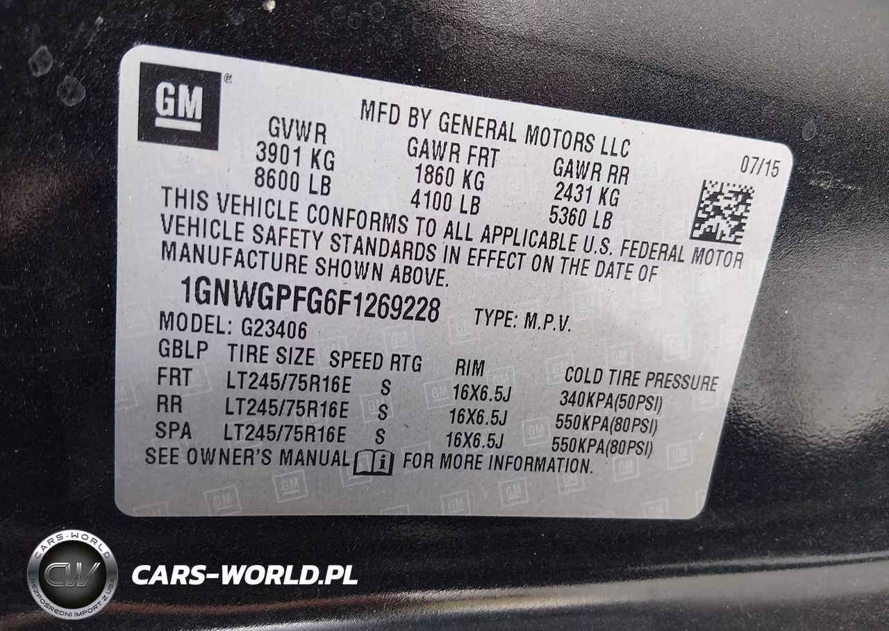 2015 Chevrolet Express 2500 Ls VIN:1GNWGPFG6F1269228 - 9