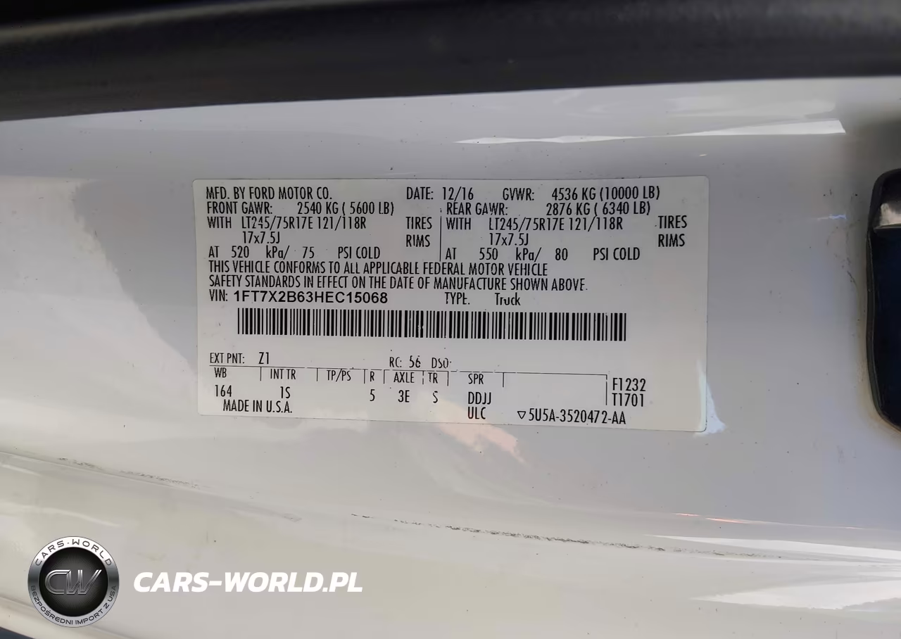 2017 Ford F-250 Xl VIN:1FT7X2B63HEC15068 - 9