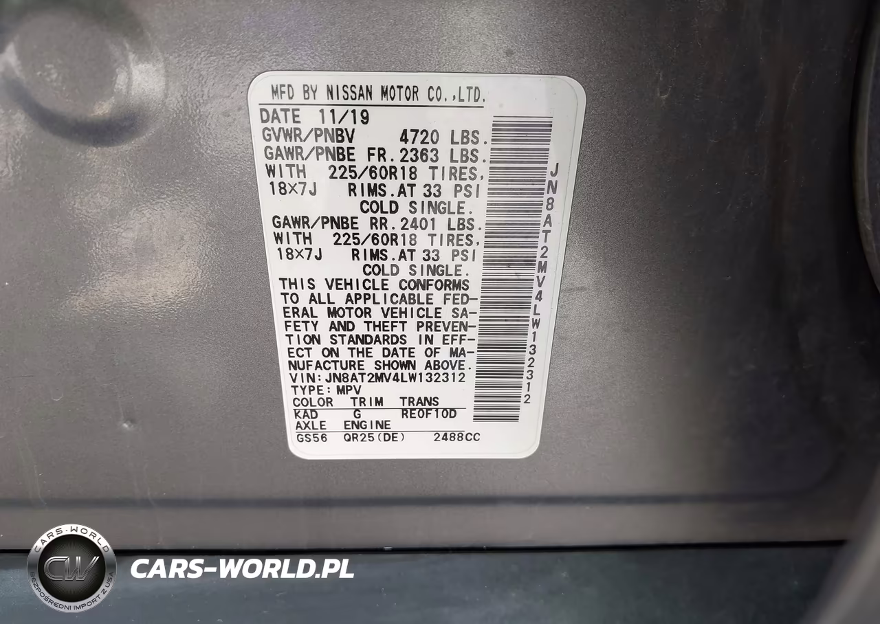 2020 Nissan Rogue Sv Intelligent Awd VIN:JN8AT2MV4LW132312 - 9