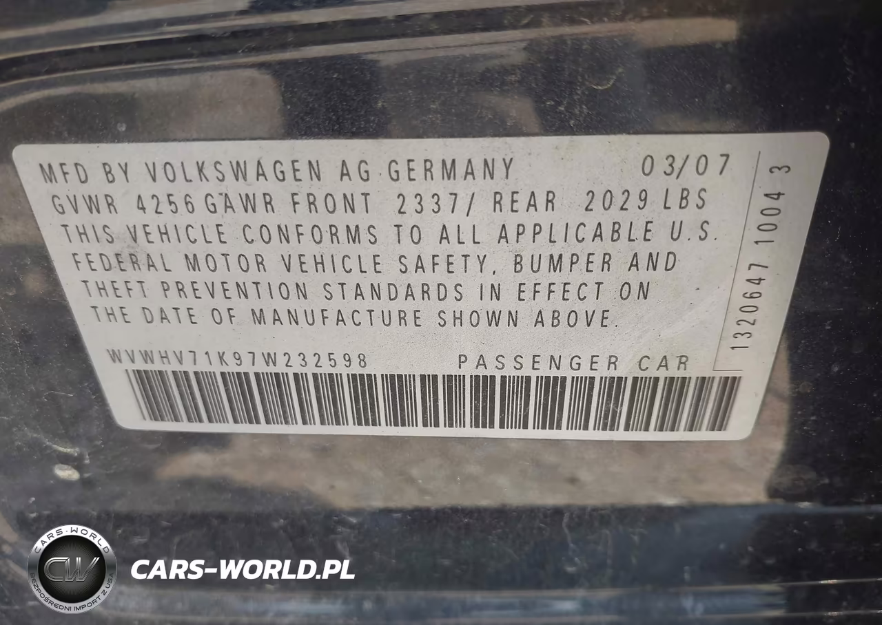 2007 Volkswagen Gti 4-Door (A6) VIN:WVWHV71K97W232598 - 9