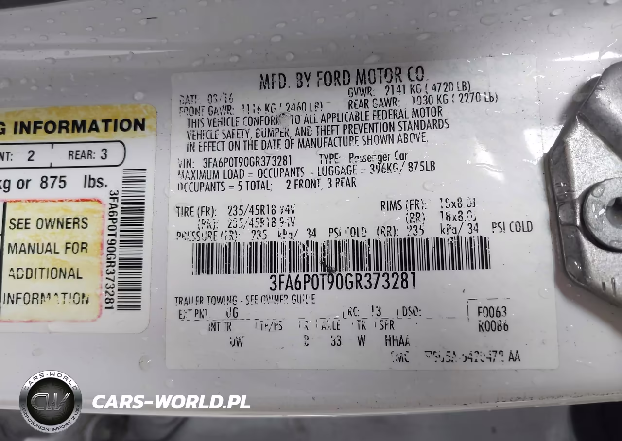 2016 Ford Fusion Se VIN:3FA6P0T90GR373281 - 9