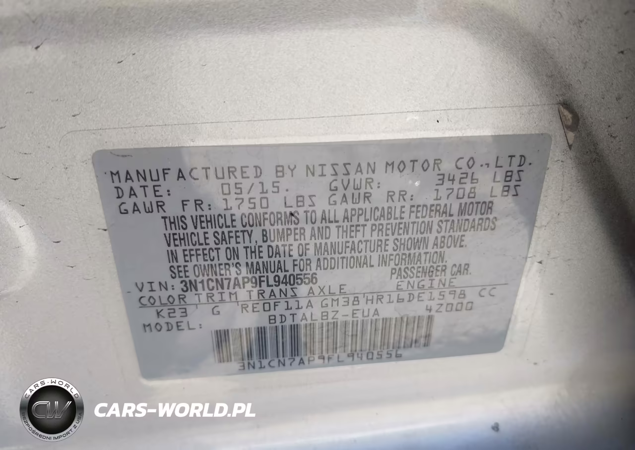 2015 Nissan Versa 1.6 Sv VIN:3N1CN7AP9FL940556 - 9