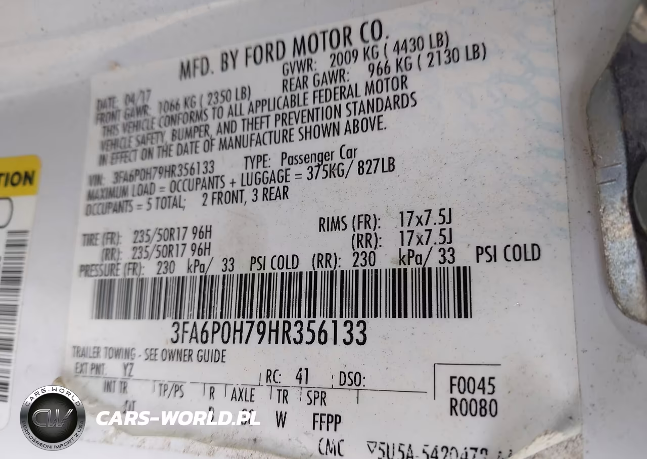 2017 Ford Fusion Se VIN:3FA6P0H79HR356133 - 9