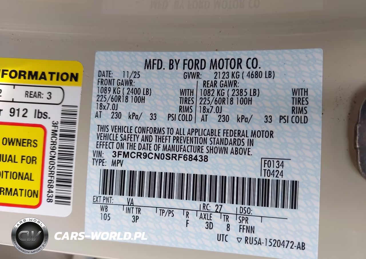 2025 Ford Bronco Sport Outer Banks VIN:3FMCR9CN0SRF68438 - 9