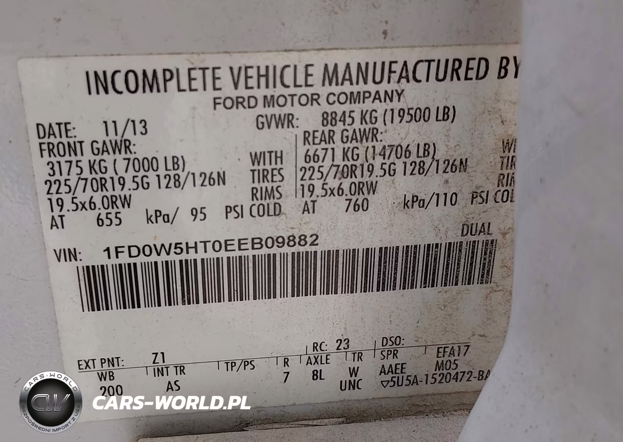 2014 Ford F-550 Chassis Xl VIN:1FD0W5HT0EEB09882 - 8