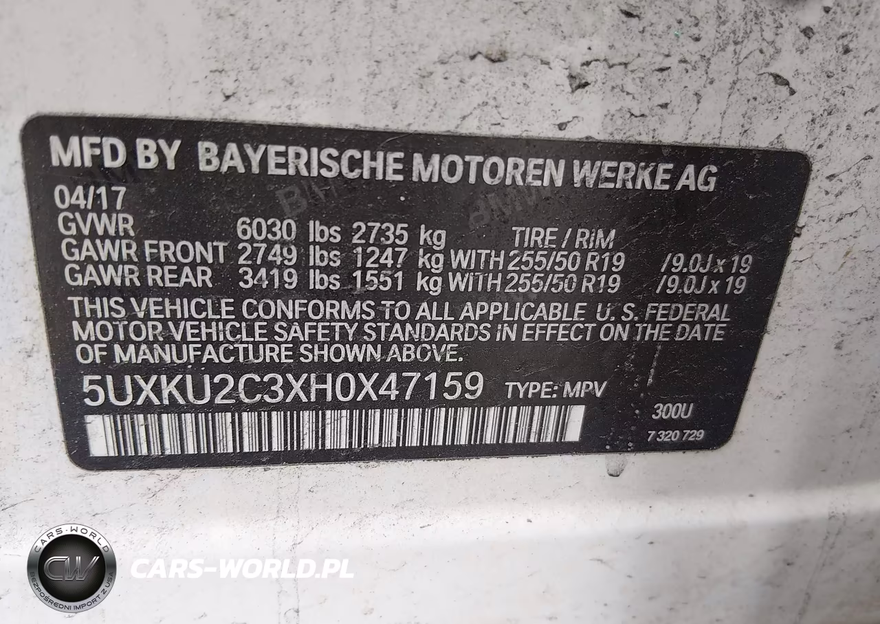 2017 BMW X6 xDrive35I VIN:5UXKU2C3XH0X47159 - 9